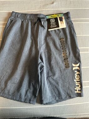 Hurley Heathered Blue/Gray Youth Hybrid Shorts with Logo